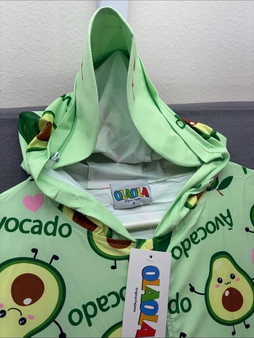 Kids Light Green Avocado Hooded Swim Coverup